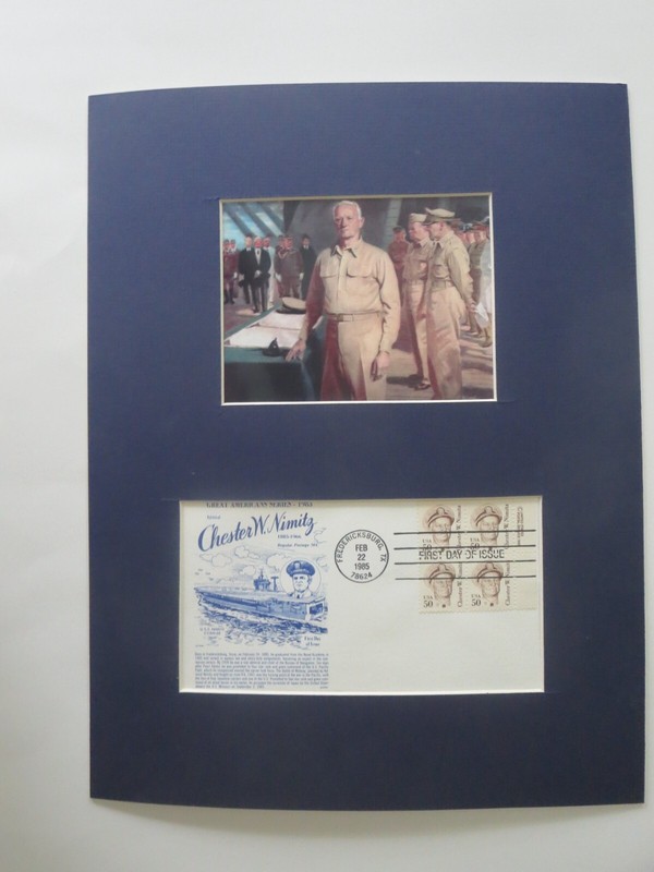 Admiral Chester Nimitz, Pacific Area leader & First Day Cover of his own stamp