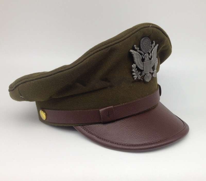 WWII US ARMY AIR CORPS FORCE MILITARY HAT OFFICER WIDE BRIM HAT CAP SIZE M