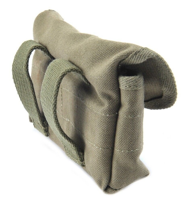 US WW2 Canvas Shotgun Shell Ammunition Pouch Marked JT&L 1944 Dark OD gallery