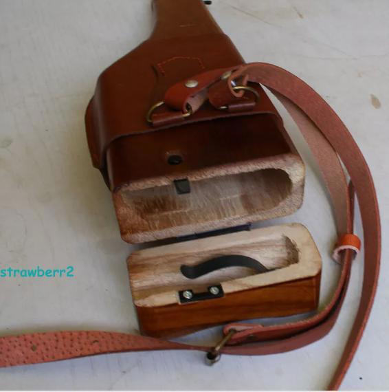 US Stock WW2 Broomhandle German Mauser C96 Wood Leather Box Holster Collection gallery