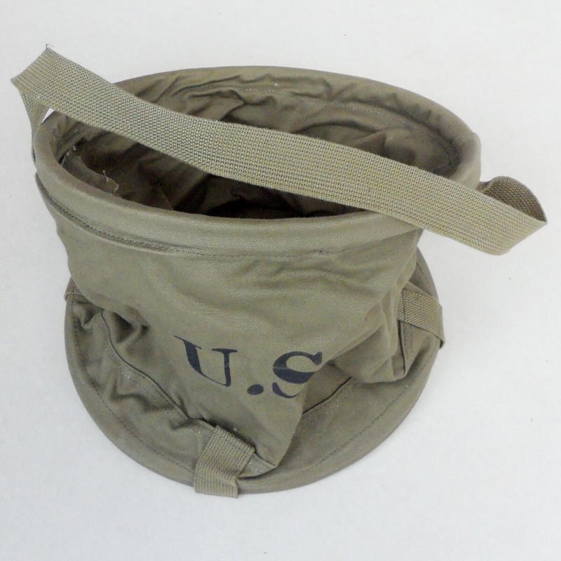 WW2 US Army Canvas Bucket Folding Water breaker Camping Bag gallery