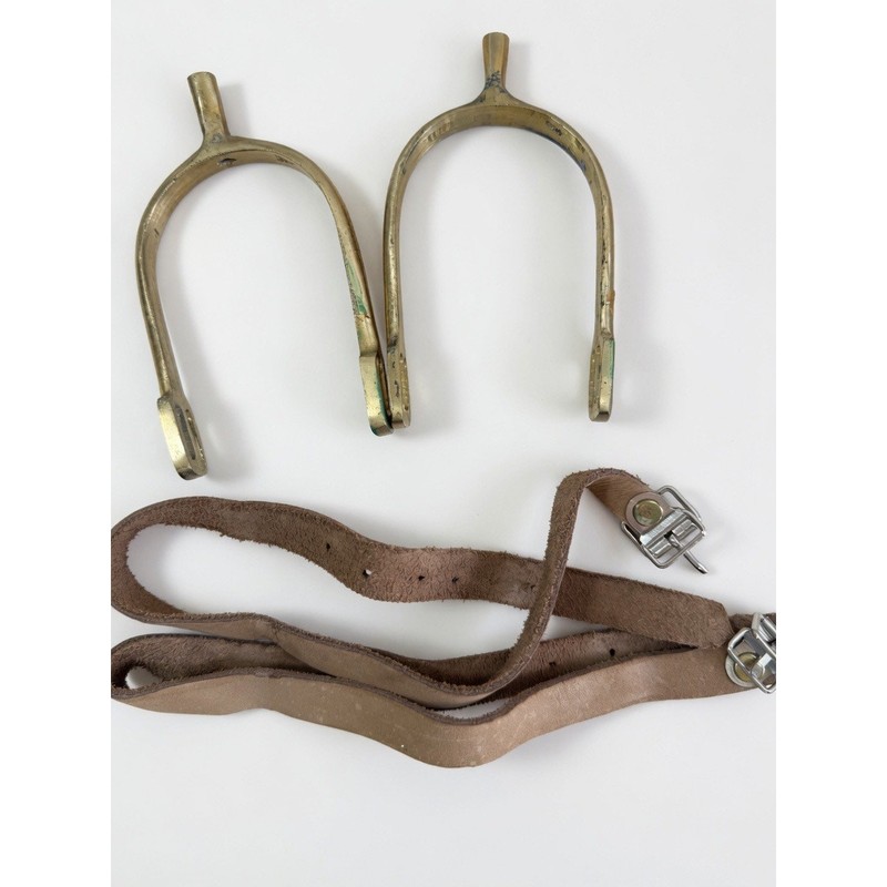 Vintage US Army Brass Cavalry Spurs Pair 5-4 CAV SGT Davis Military Ceremonial gallery