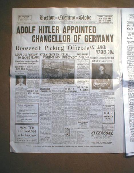 15 newspapers 1933-1946 KRYSTALLNACHT Holocaust Seen as front page news JUDAICA gallery