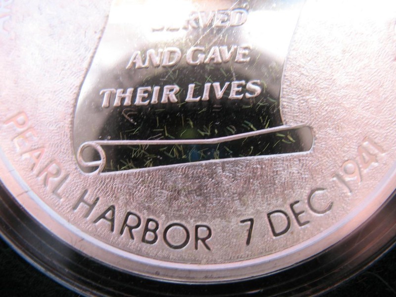 1+.OZ.999 USS WARD WAR SHIP SILVER COIN WWII DEC 7 1941 PEARL HARBOR + GOLD gallery