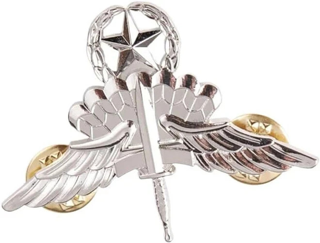 US Army FREE FALL JUMP WINGS MASTER BADGE CAP PIN INSIGNIA Silver