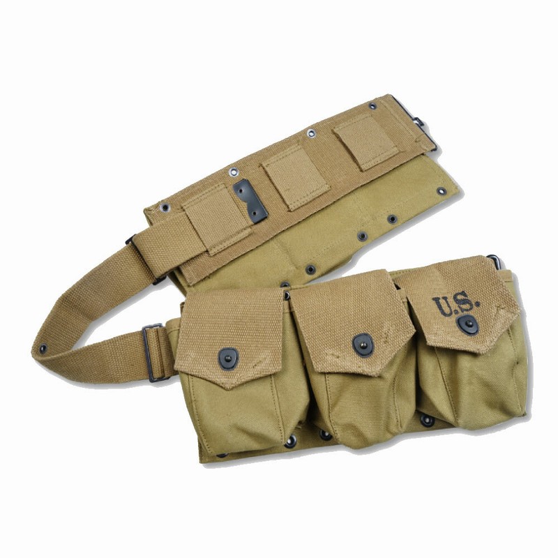 WWII U.S. Army M1937 BAR Ammo Pouch Bag Belt Six Pack-0892 gallery
