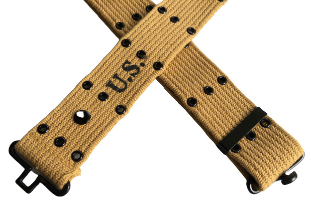 (Pack of 2) Khaki Canvas Webbing Belt Combo with Colt Holster and Pouch-Khaki gallery