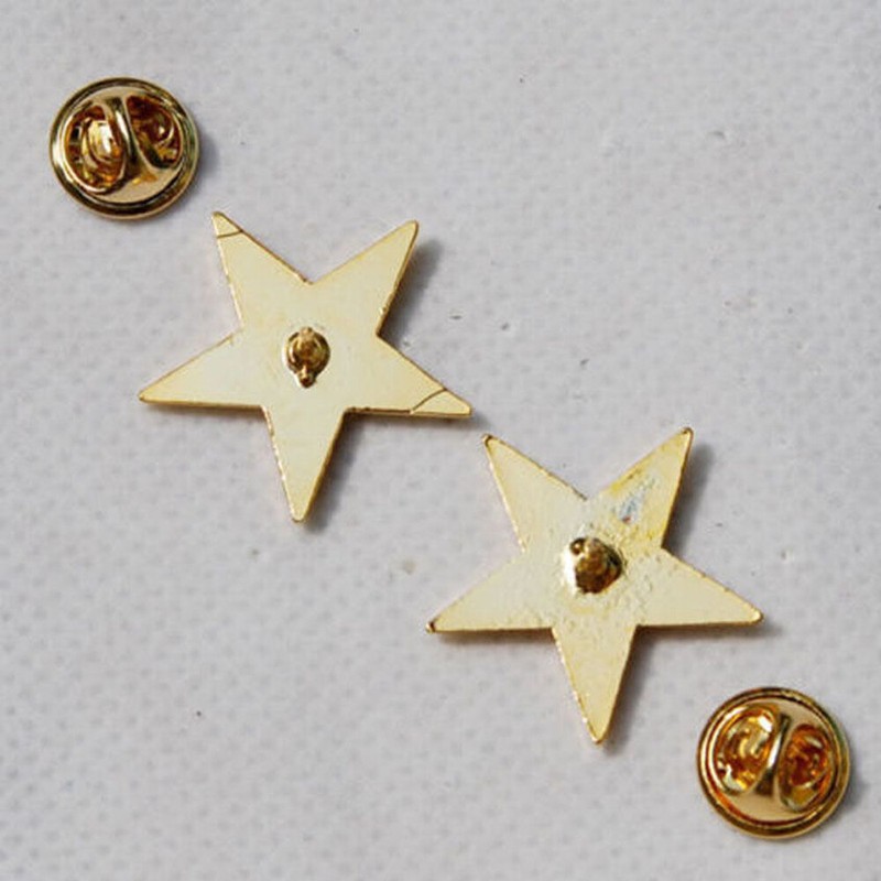 WW2 US Army One Star Brigadier General Rank Insignia Badges Gold 2PCS gallery