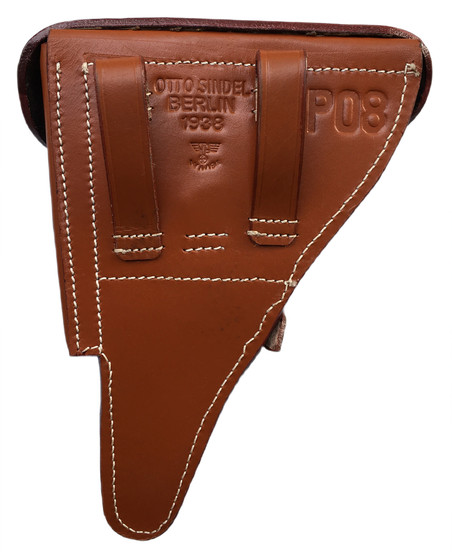 WWII German Luger P08 Hardshell Leather Brown Holster Free Takedown Tool gallery
