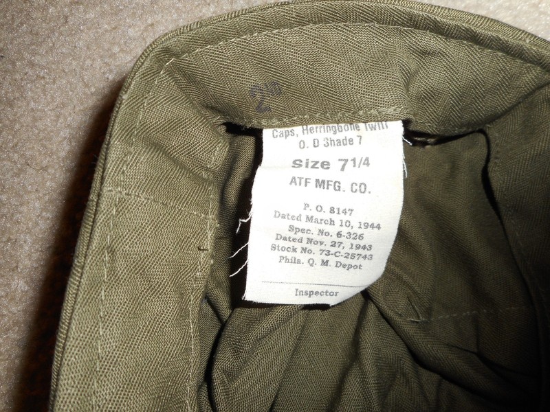 Reproduction WWII US Army HBT cap size 7 1/4 !!! gallery