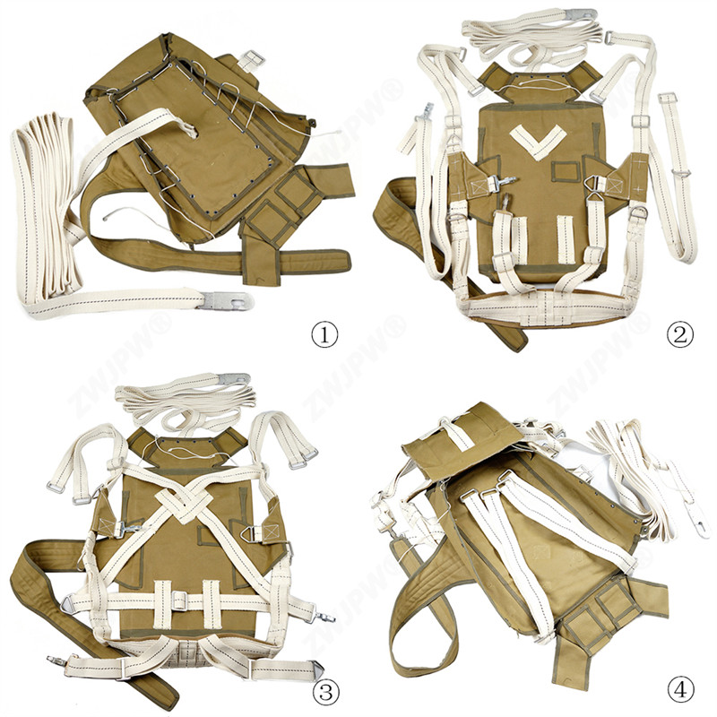 WWII WW2 US Airborne T-5 Parachute Bag Paratroopers Backpack Strap Set gallery