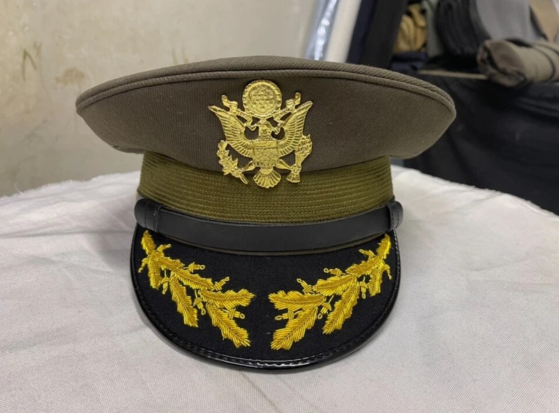 WW2 US American USAAF Army Military General Officers Crusher Visor Hat Cap gallery