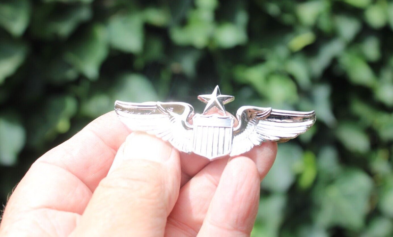 Silver Tone US Air Force USAF Senior Pilot Badge Pin 3.0'' gallery