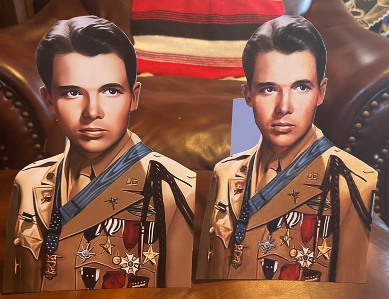 Lt. Audie Murphy World War 2 Figure Color Tabletop Display Standee 10" Tall