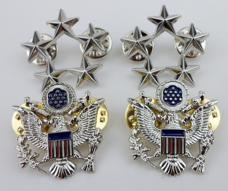 Set WWII US Air Force General Five Star Rank Badge Insignia Pins gallery