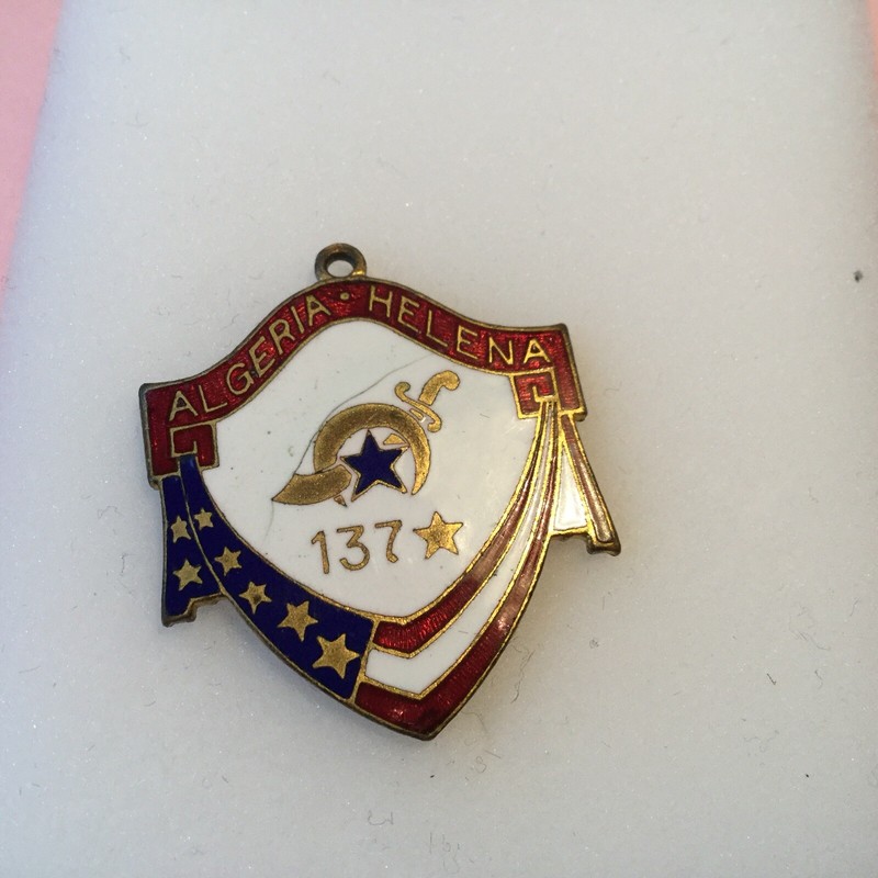 Vintage Algeria-Helena 137th medal Enamel signed Robbins Co Attleboro Mass.