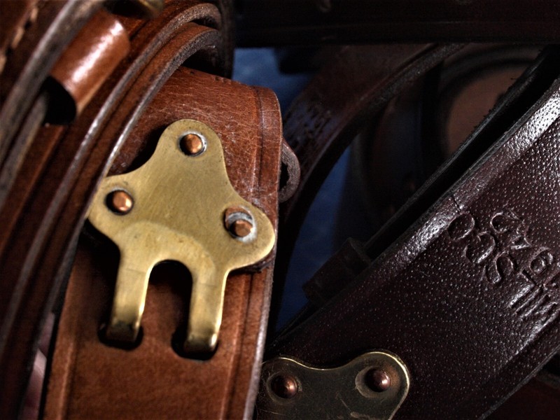 SLING M1, 1903 M1907 MILSCO 1942 mkd. LEATHER replica with BRASS ftgs, hooks gallery