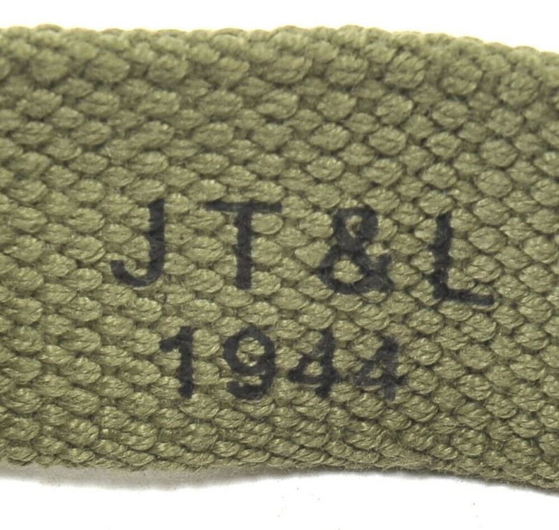 M1 GARAND CANVAS RIFLE SLING with Correct WW2 Hardware OD marked JT&L 1944 gallery