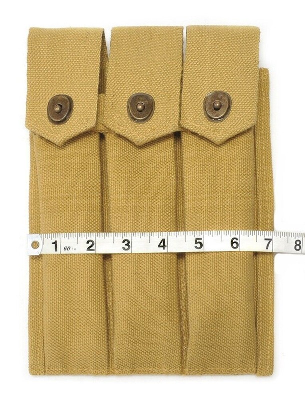 US Army WW2 3 Cell Magazine Pouch Marked JT&L 1942 for .45 ACP Magazines gallery