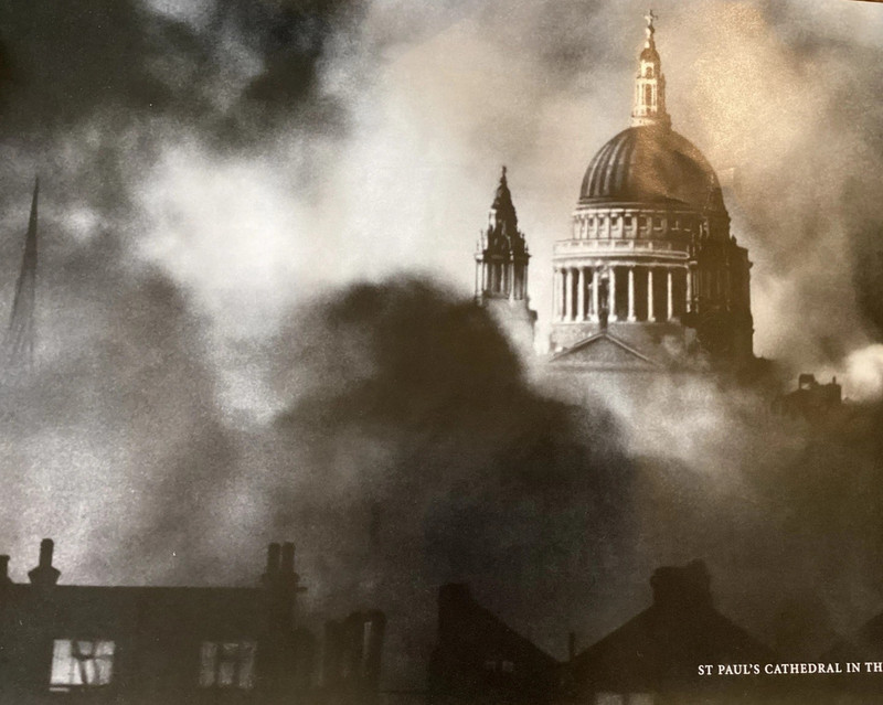 Poster Blitz St Paul's Cathedral German Bombing Print 1940 World War II 17x25”