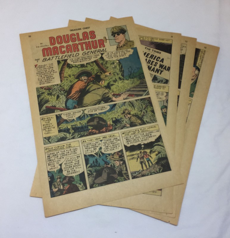 1968 six page cartoon story~ DOUGLAS MACARTHUR ~ the first world war