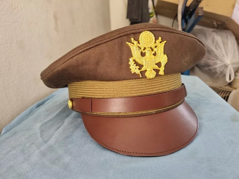 WW2 USAAF US ARMY OFFICERS UNIFORM VISOR HAT CRUSHER STYLE CAP all size gallery