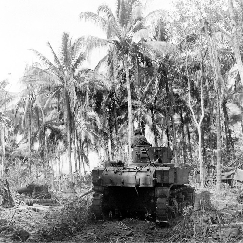 WW2 WWII Photo World War Two / US Marines M3A1 Stuart Light Tank Munda USMC