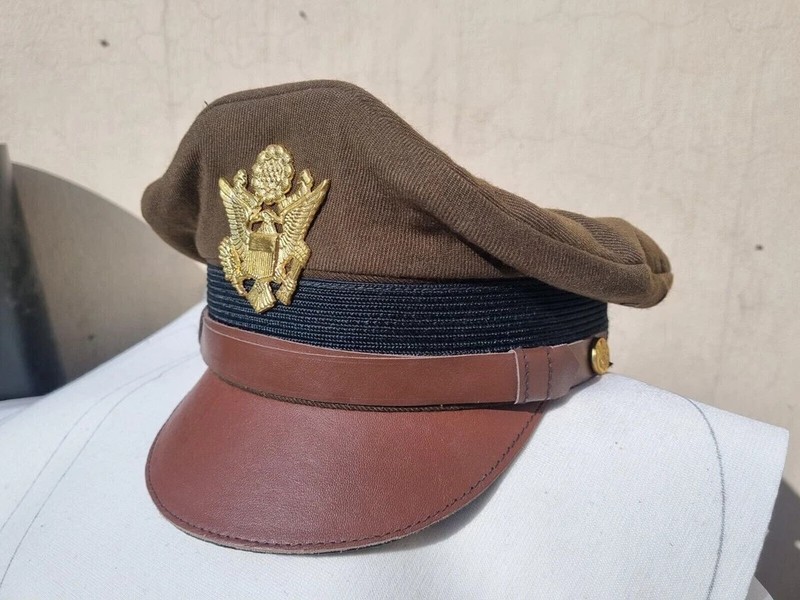 U.S. WWII Officer Visor Crusher Cap: Winter (OD Green)- All Size