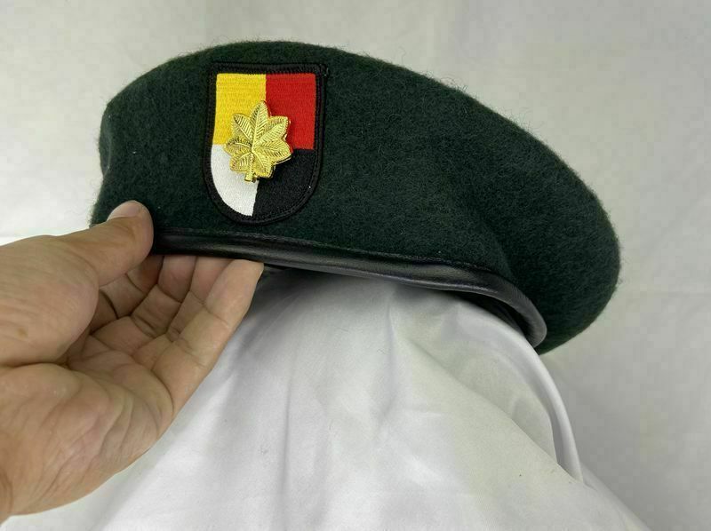 SIZE 7-1/2 US ARMY 3TH SPECIAL FORCES GROUP BLACKISH GREEN COLOR Major BERET CAP gallery