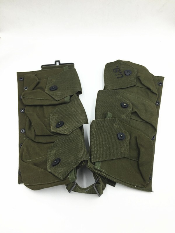 WW2 WWII US ARMY SIX CELL CANVAS BAR POUCH GREEN HIGHT QUALITY gallery