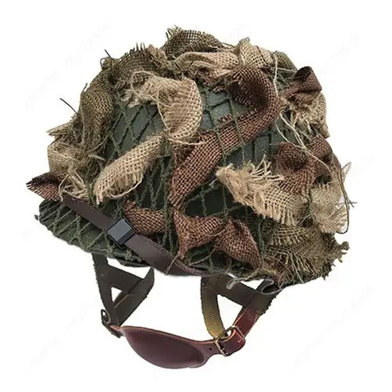 WWII US M1 Helmet Net Cover Camo Linen strip，Exclude Helmet