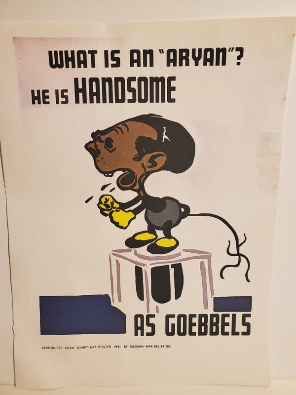 WORLD WAR II REPLICA PROPAGANDA POSTER REPRINT #12 WHAT IS AN ARYAN? 14″X10.25″