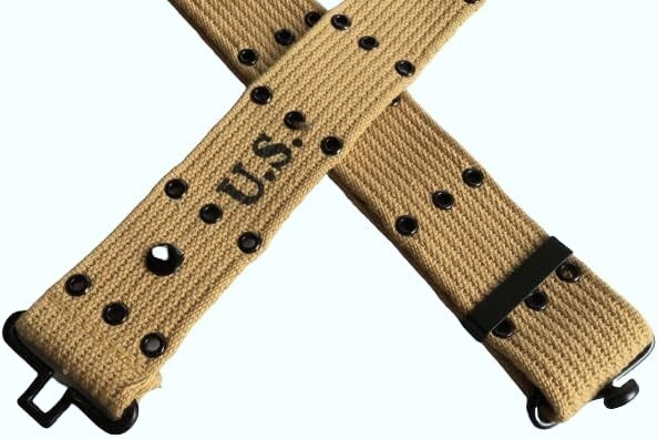 Authentic WW2 US Army M1943 Khaki Cotton Belt Webbing with WWII First Aid Pouch gallery