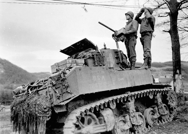 WW2 WWII Photo US Army M3 Stuart 3rd Armored Division 1944 World War Two / 3243
