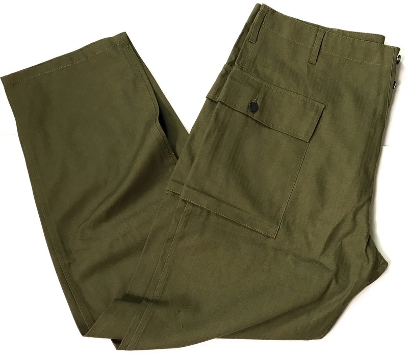 WWII US DARK SHADE TYPE II HBT COMBAT FIELD TROUSERS-SMALL