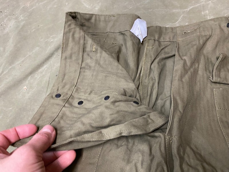 WWII US ARMY DARK SHADE HBT COMBAT FIELD TROUSERS- XSMALL 30 WAIST gallery