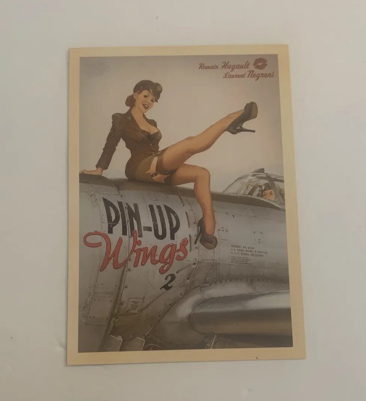 Vintage Reproduction 5.5”x 3.75” Wings WWII Postcard Style Print Paper Art