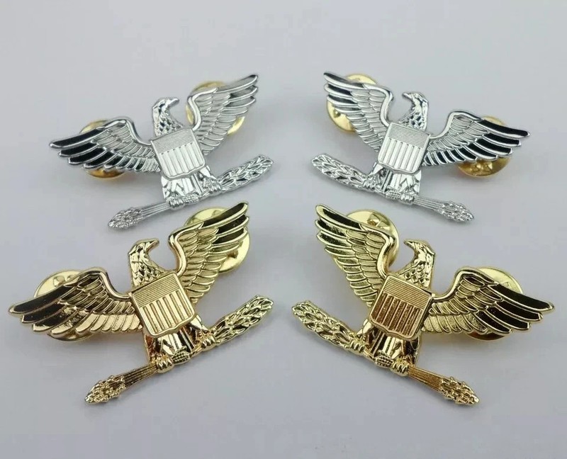 WWII TWO Pairs WW2 US Army Colonel Eagle War Bird Device Pin Badge Insignia