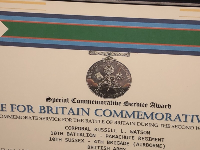 SCSA - BATTLE FOR BRITAIN COMMEMORATIVE CERTIFICATE ~ Type 1 gallery