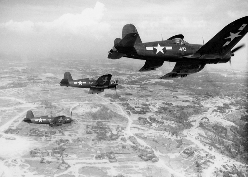 Marine Corsairs Death Rattlers on a rocket strike 5"x 7" WWII Photo Poster 241