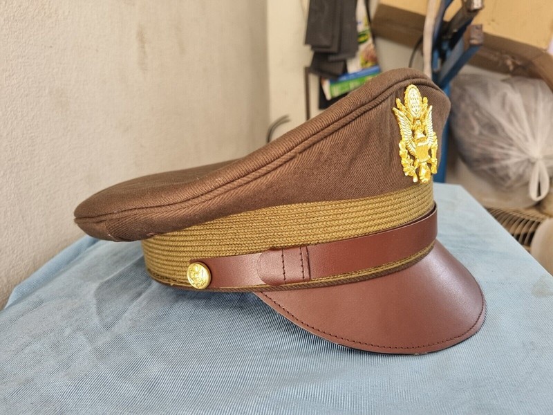 CUSTOMIZED WW2 USA AF US ARMY OFFICERS VISOR UNIFORM HAT CRUSHER STYLE HAT gallery