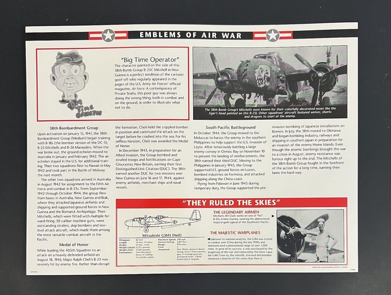 Emblems Of Air War Patch 38th Bombardment Group “Big Time Operator” gallery