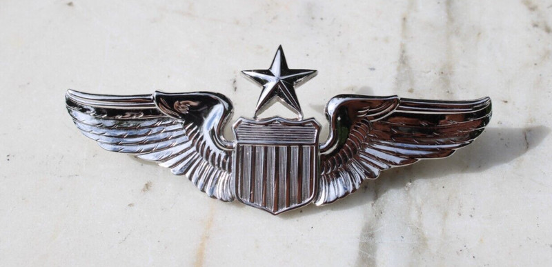 Silver Tone US Air Force USAF Senior Pilot Badge Pin 3.0'' gallery
