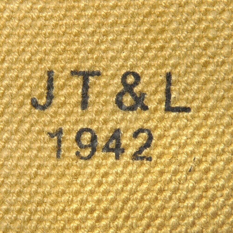 US Army WW2 3 Cell Magazine Pouch Marked JT&L 1942 for .45 ACP Magazines gallery