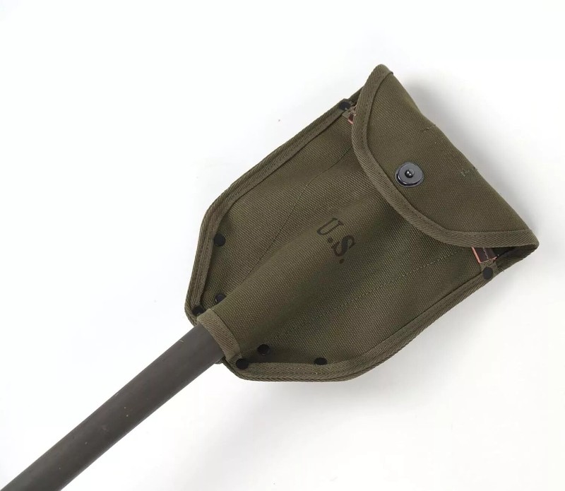 WW2 US ARMY M43 FOLDING SHOVEL HEAD COVER TOOL CARRIER OLIVE sailcloth gallery
