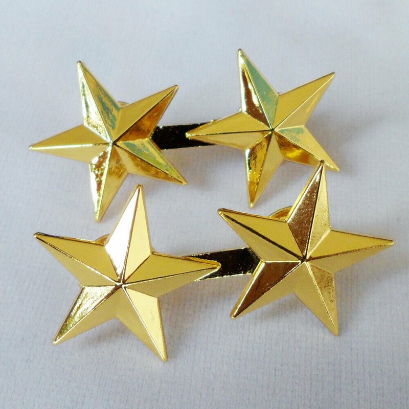 Pair of WW2 US ARMY Officer Two-star Badge for Cap and Shoulder Collar Lapel Pin gallery