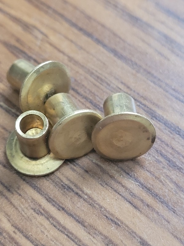 3 Sets US M1 paratrooper carbine cheek pad rivet set. Brass, M1A1 gallery