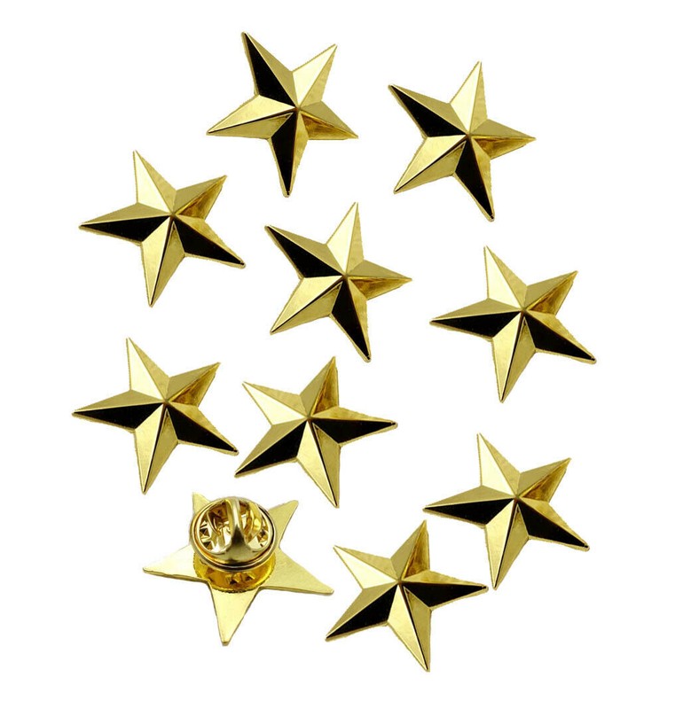 5 PAIRS WW2 US MILITARY ARMY AIR FORCE ONE STAR GENERAL RANK BADGE PIN INSIGNIA
