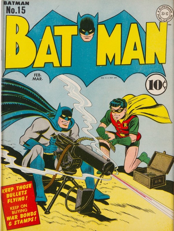 Batman #15 – World War Two Theme w Machine Gun NEW Sign 24×30″ USA STEEL XL Size