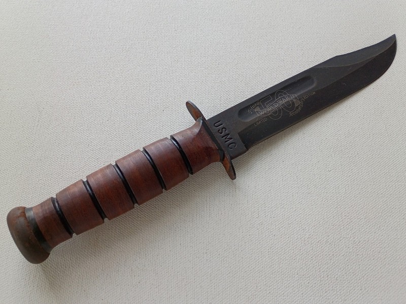 USMC KA-BAR FIGHTING KNIFE WWII 50TH ANNIVERSARY MILITARY KNIFE IN CASE OLEAN NY gallery